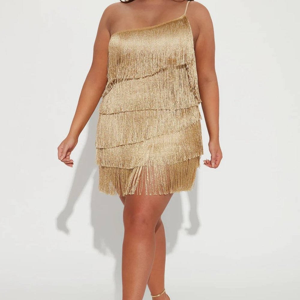 Fashion Nova Dress - Gold - Size 1X